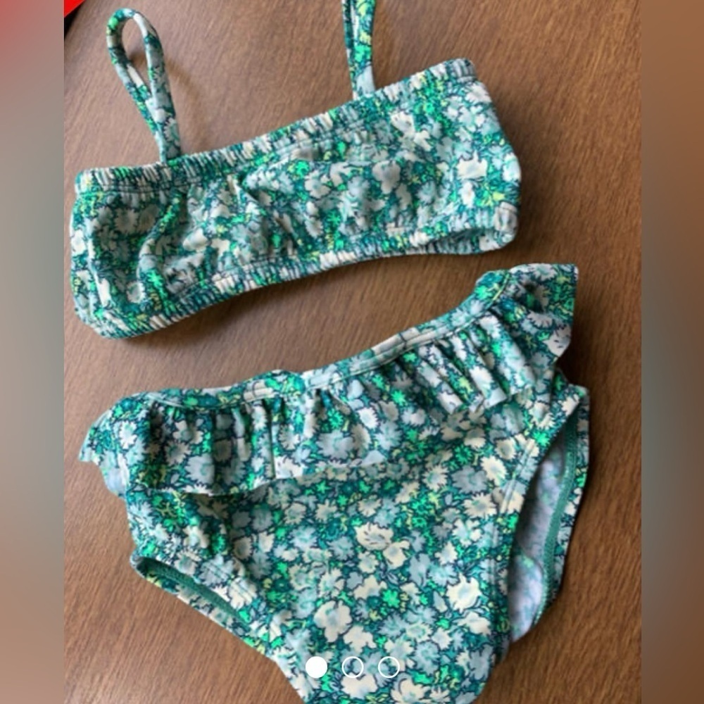 GAP Green and White Floral Bikini 2 Pieces